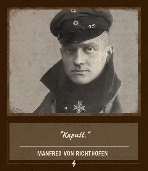 Manfred von richthofen red baron last words kaputt.