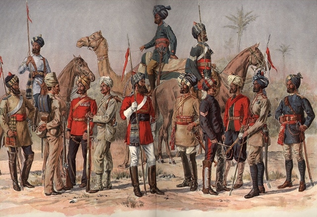 A painting of british calvary unit. 