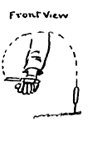 mp2 Front view of holding peg game toss diagram illustration.