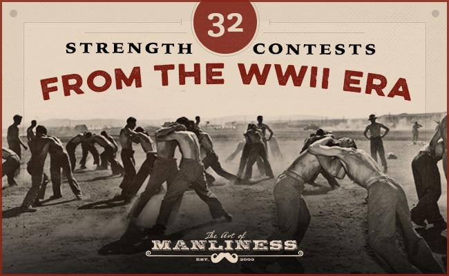 Vintage soldiers wrestling basic training exercises.