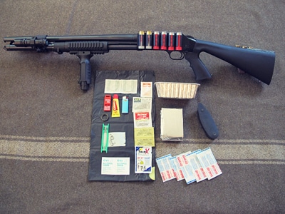 Survival shotgun modified zombie apocalypse kit contents. 