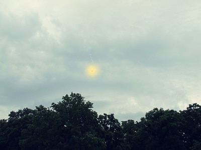 Survival shotgun flare in the sky.