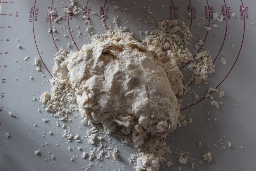Dough on baking mat.