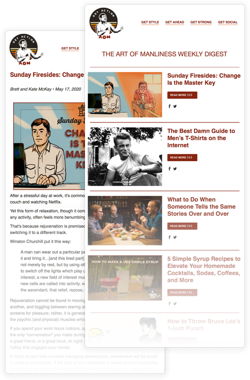 A screen shot of a website with an image of a man and a woman.