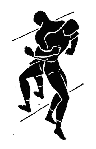 WWii strength and conditioning exercises back to back tug illustration.