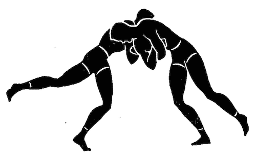 WWii strength and conditioning exercises rooster fight illustration.