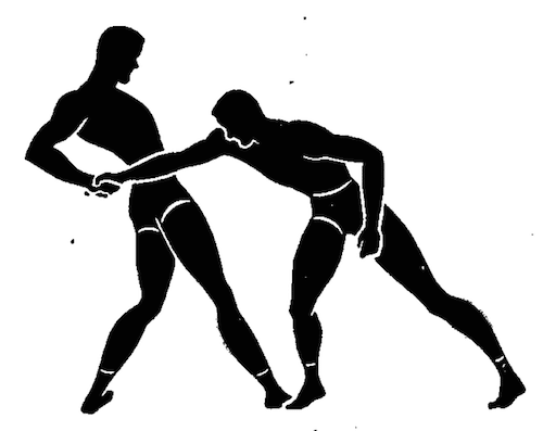 WWii strength and conditioning exercises hand wrestling illustration.