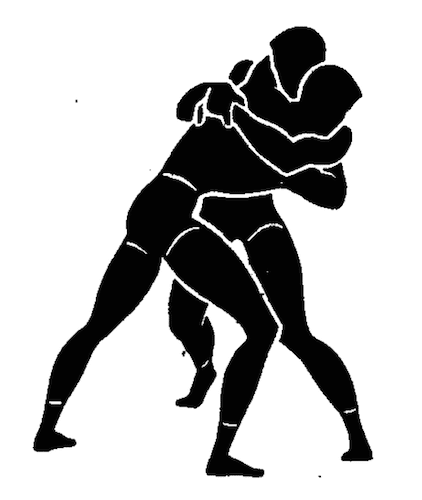 WWII strength and conditioning exercises wrestling illustration.