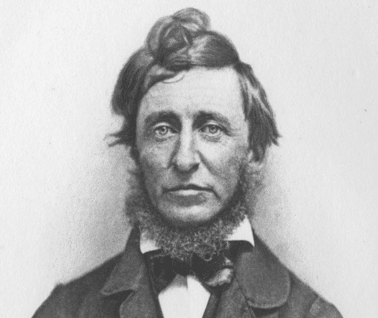 A black and white photo of a man with a beard, reminiscent of Henry David Thoreau.