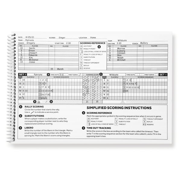 Murray Sporting Goods Volleyball Scorebook - 30 Matches - Image 3
