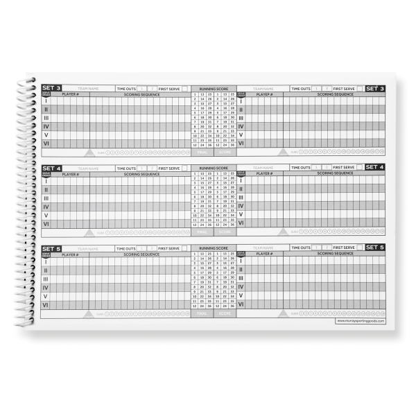 Murray Sporting Goods Volleyball Scorebook - 30 Matches - Image 5